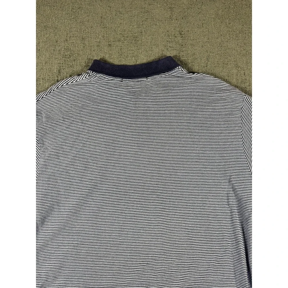 Polo Ralph Lauren Mens XXL Blue White Striped Short Sleeve Cotton Polo‎ Shirt